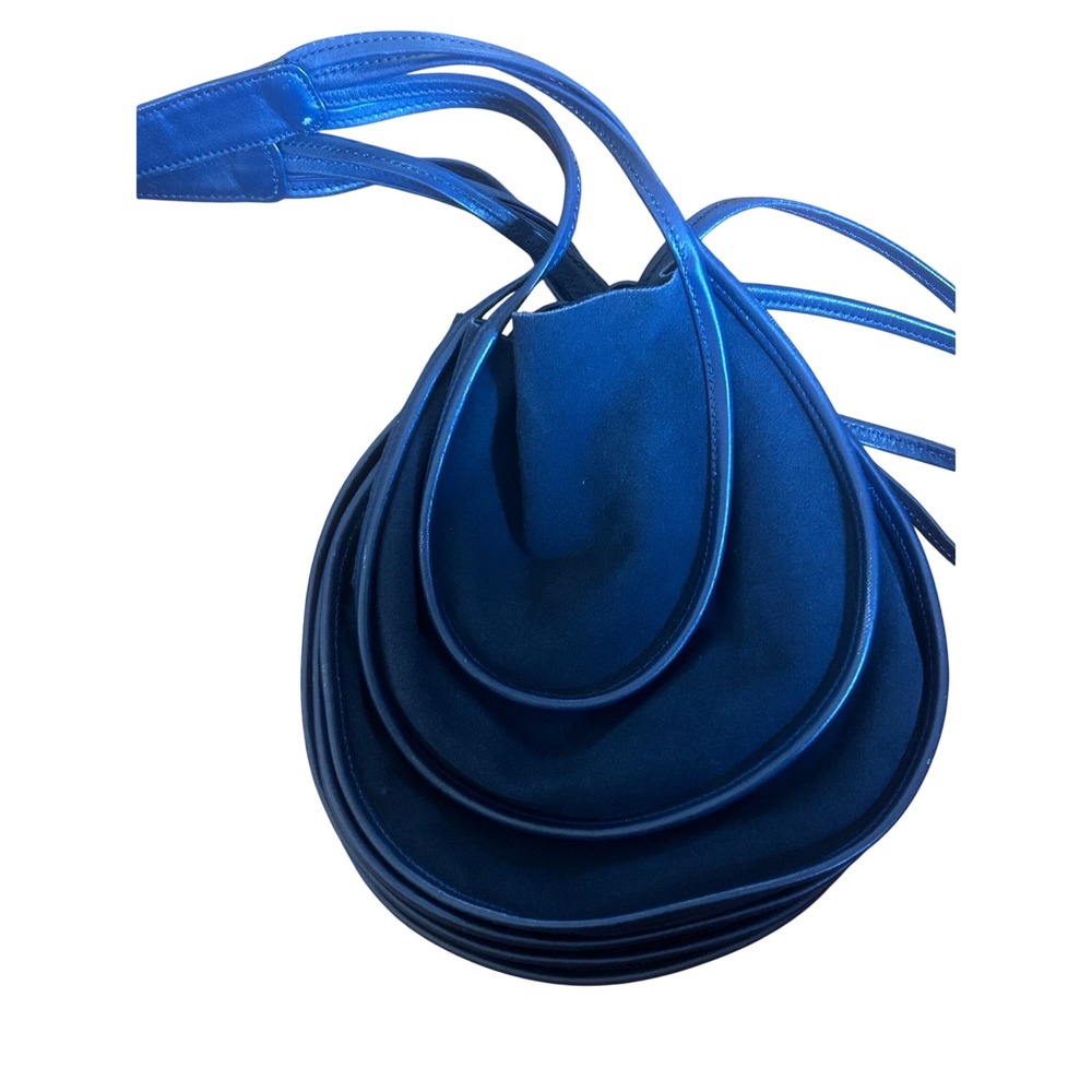 Leather Shoulder Bag Women's Size OS Navy‎ Tiered Design